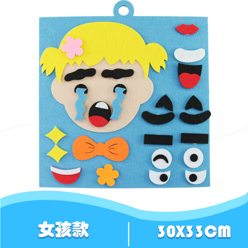 Girl's facial expression bag blue