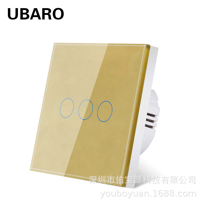 Single round gold triple white background