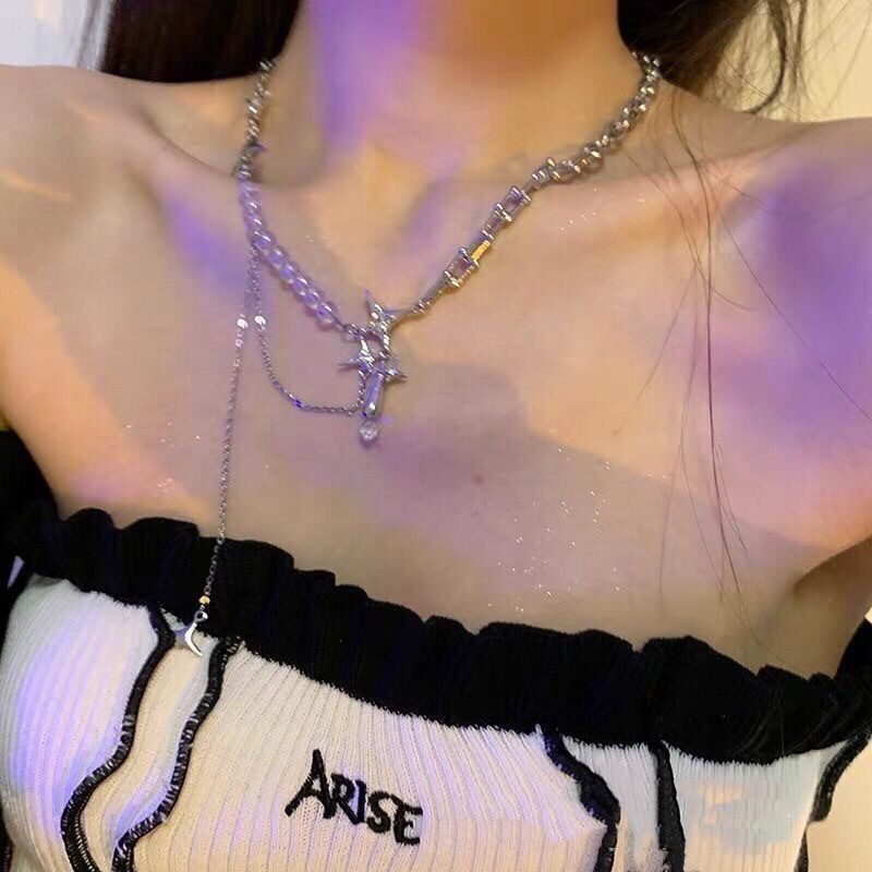 X118 star water drop necklace