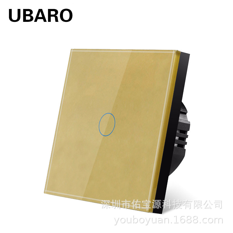Single round gold one open black background
